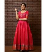 Pink Cotton Silk Fit and Flare Dress