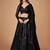 Black thread embroidery georgette Semi Stitched bridal lehenga