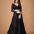 Black thread embroidery georgette Semi Stitched bridal lehenga