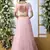 Baby-pink thread embroidery georgette Semi Stitched bridal lehenga