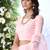 Baby-pink thread embroidery georgette Semi Stitched bridal lehenga