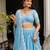 Sky-blue thread embroidery faux georgette indian lattest designer lehenga