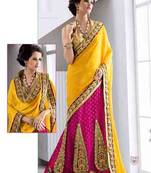 multicolor embroidered viscose saree with blouse