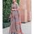 Grey printed Georgette saree with blouse
