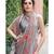 Grey printed Georgette saree with blouse