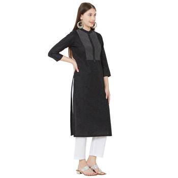 women's pure cotton black casual wear kurti 2