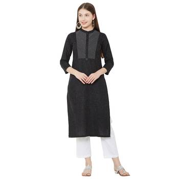 women's pure cotton black casual wear kurti 5