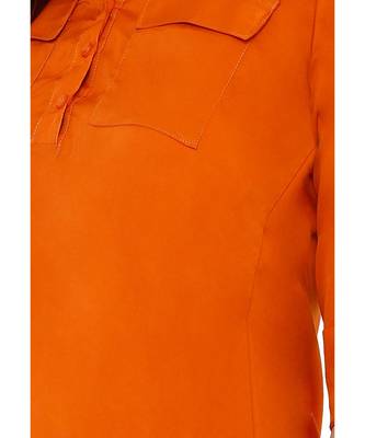 Women's Mustard Synthetic Crepe plain regular fit top shirt 5