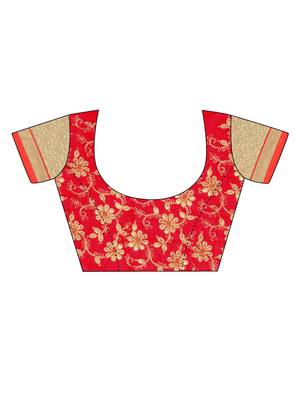 Multi Colour Chiffon Designer Saree with unstitched blouse 2