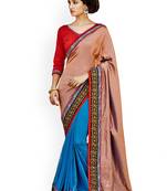 Bronze Colour Art Silk Designer Saree with unstitched blouse