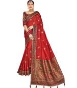 Red DESIGNER PARTY WEAR HEAVY SILK SAREE