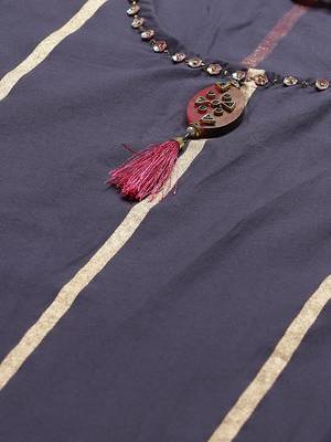 Grey printed cotton ethnic-dress & dupatta 4