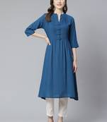 Indigo plain liva ethnic-kurtis