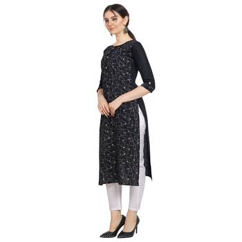 Black printed cotton ethnic-kurtis 2
