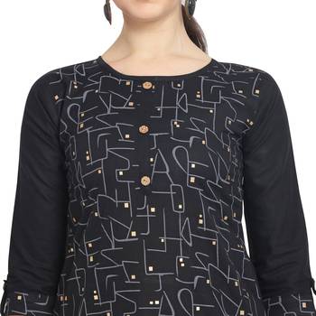 Black printed cotton ethnic-kurtis 4