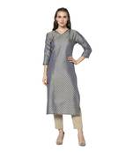 Grey woven jacquard diwali-kurtis