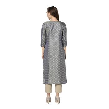 Grey woven jacquard diwali-kurtis 4