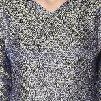 Grey woven jacquard diwali-kurtis 5