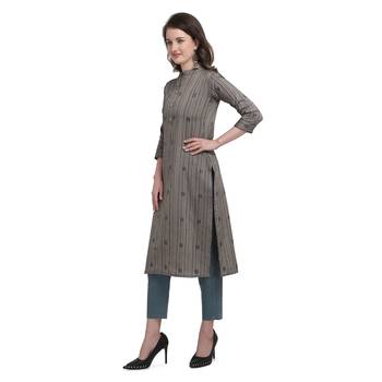 Charcoal printed cotton ethnic-kurtis 2