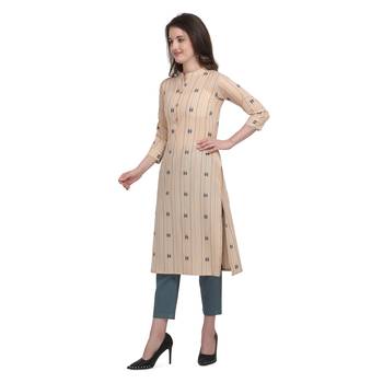Cream printed cotton ethnic-kurtis 2