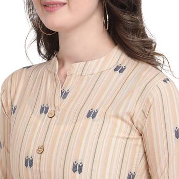 Cream printed cotton ethnic-kurtis 4