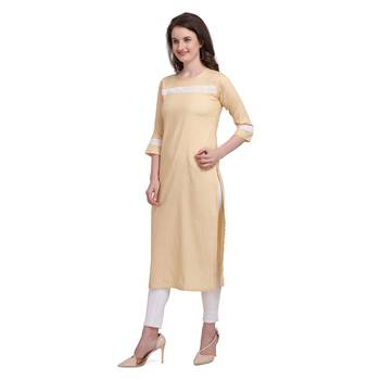 Yellow printed cotton ethnic-kurtis 2