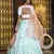 Sky-blue embroidered cotton Bridal lehenga