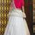 White embroidered cotton semi stitched Bridal lehenga
