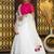 White embroidered cotton semi stitched Bridal lehenga