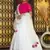 White embroidered cotton semi stitched Bridal lehenga