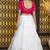 White embroidered cotton semi stitched Bridal lehenga