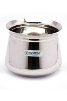 coconut Stainless Steel Temple Handi/Cookware -Set of 2 - Capacity-750 ML & 1500 ML Each Handi
