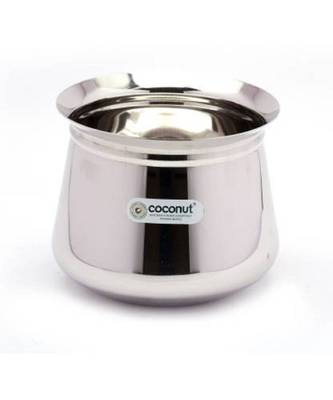 coconut Stainless Steel Temple Handi/Cookware -Set of 2 - Capacity- 1500ML & 2000ML Each Handi 1