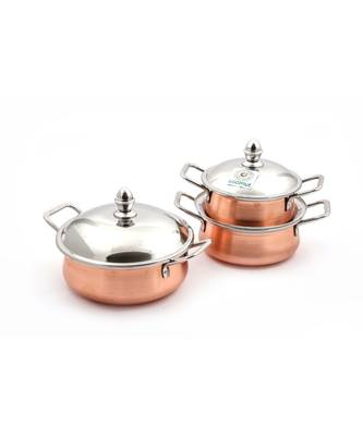coconut Diva Copper with Stainless Steel Lid Handi 350 L, 650 L, 1000 L (Stainless Steel) 1