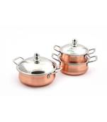 coconut Diva Copper with Stainless Steel Lid Handi 350 L, 650 L, 1000 L (Stainless Steel)