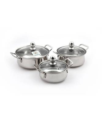 coconut Diva Polish with Glass Lid Handi 350 L, 650 L, 1000 L (Stainless Steel) 1