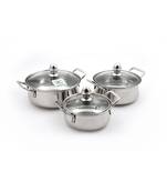 coconut Diva Polish with Glass Lid Handi 350 L, 650 L, 1000 L (Stainless Steel)