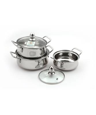 coconut Diva Polish with Glass Lid Handi 350 L, 650 L, 1000 L (Stainless Steel) 2
