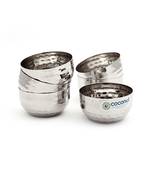 Combo C10 Hammred Apple Bowl/Vati & H3 Hammered Halwa Plate,Desert Bowls and Serving Plates- Pack of 12 (6 Pc Each)