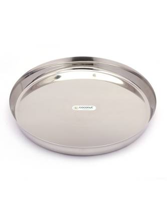 coconut Stainless Steel Dinner Plate/Thali - 1 Qty - 9 Inch 1