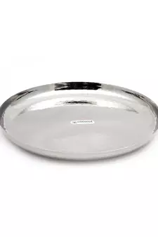 coconut Stainless Steel Hammered Apple Kumcha/Thali - Dinner Plates -Set of 6 Pieces