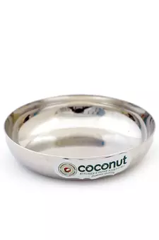 coconut Stainless Steel Dezire Halwa Plates/Bowls - Set of 6 (11.5 cm Diameter) - Capacity -150ML Each Bowl