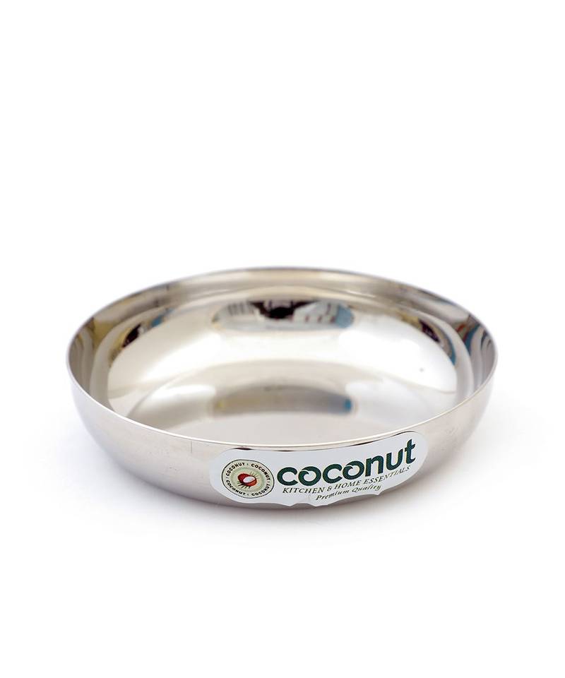 coconut Stainless Steel Dezire Halwa Plates/Bowls - Set of 6 (11.5 cm Diameter) - Capacity -150ML Each Bowl