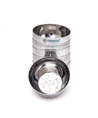 Coconut Stainless Steel C32 Laser Apple Bowl/Vati/Katori - Set of 6 - (Diameter - 8Cm) -Capacity -160ML Each Bowl 1