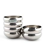 Coconut Stainless Steel Marwadi Chaliya Bowl/Vati/Katori - Set of 6 (11.25 cm Diameter) - Capacity Each Bowl 250ML