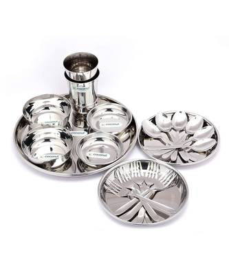 coconut Stainless Steel Heavy Guage Mirror Finish Dinner Set/Dinnerware & Serveware - 22 Pc 1