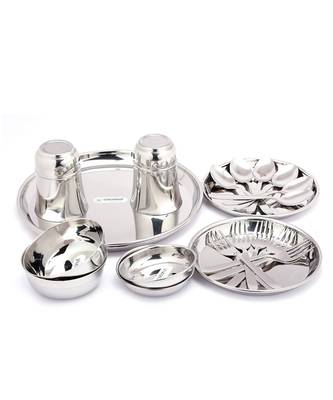coconut Stainless Steel Heavy Guage Mirror Finish Dinner Set/Dinnerware & Serveware - 22 Pc 2