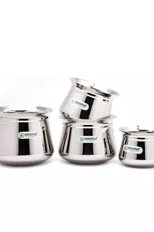 - Cookware/Temple Handi - Set of 4 - Capacity - 600/750 / 1500/2000 ML - Diameter - 4.25, 5, 5.5 & 6 Inches
