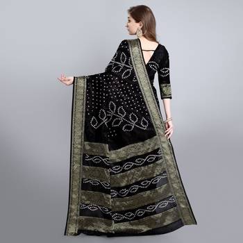 Black printed art silk sarees saree with blouse 4