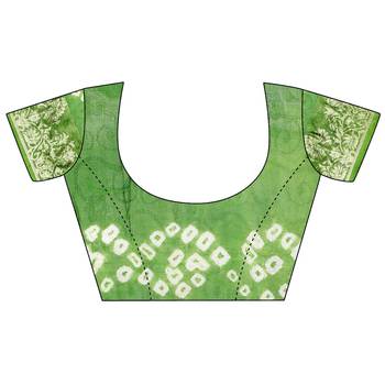 Green printed art silk sarees saree with blouse 5